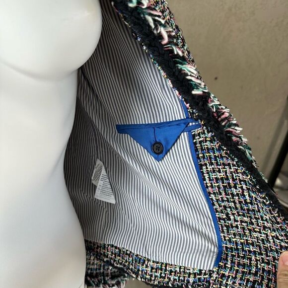 J Crew Metallic Thread Fringe Tweed Jacket 8 - Picture 11 of 13